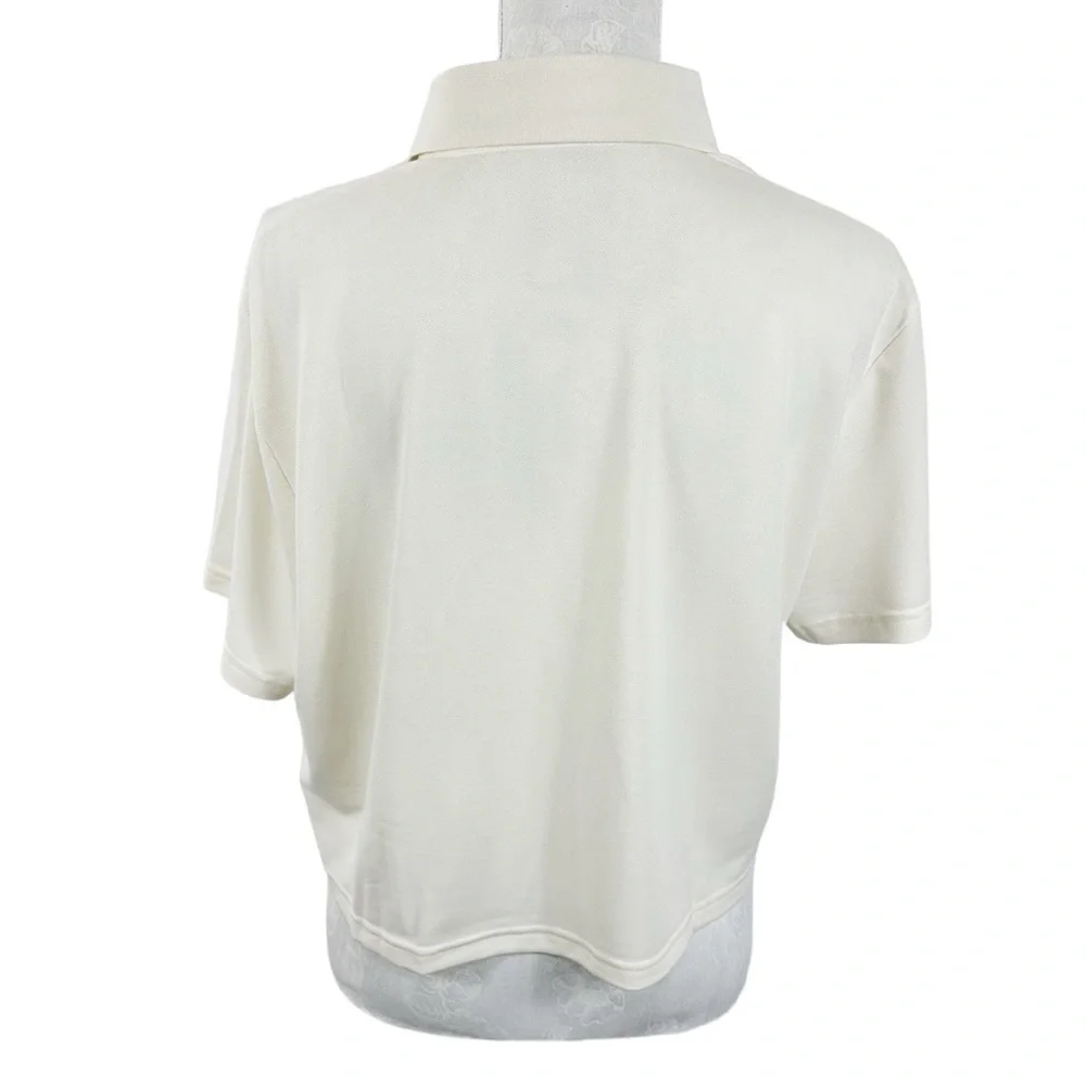 Outdoor Voices Birdie Cropped Polo‎ Women's XXL Milk Stone NWT - Picture 3 of 13